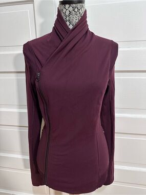 Lululemon Bhakti Yoga Jacket Size 6 Bordeaux Drama Dbl Side Zip Wrap Define